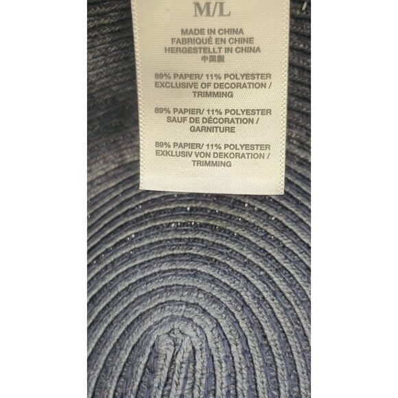 Madewell Packable Fedora Straw Hat Navy M/L - Picture 7 of 12